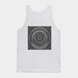 Concentric Wavy Lines (Black and White) Tank Top